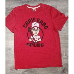 Homage Chris Sabo Spuds Tshirt Red Made in USA‎ Mens L Cincinnati Reds Baseball